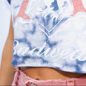 tie dyed king of beers crop top